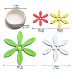 Pot coasters drink coasters made of silicone, 4 pieces in 4 different sizes (simple) (Bright) - Image 4