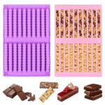Chocolate Bar Moulds Silicone Deep 2 PCS for DIY Candy Fudge Bars – Flexible