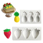 Moonoubeans 2 Pcs Silicone Cake Mould Strawberry & Pineapple – Baking Accessories