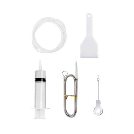 NITAIUN 5 Pcs Refrigerator Scrub Brush Set, Fridge Drain Hole Cleaning Device, Universal Pipe Brush, Cleaners for Kitchen Pipe, Cleaning, White