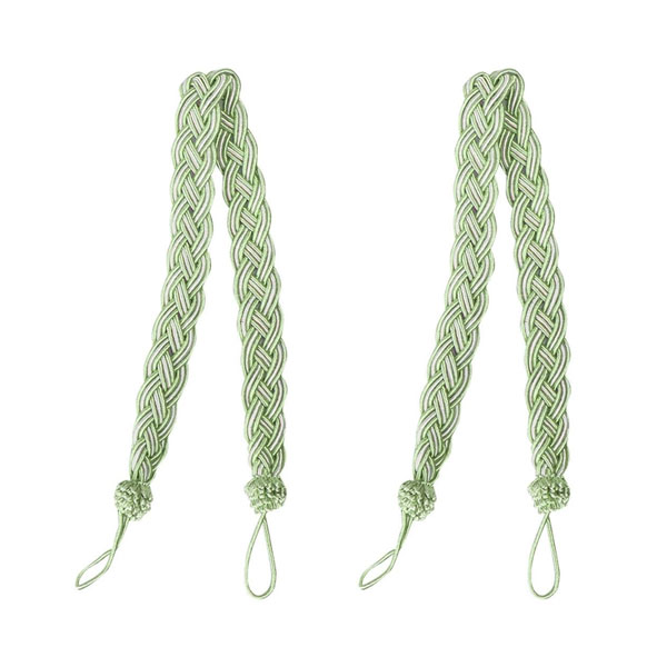 3 sourcing map 2 Pack Curtain Tiebacks 23 Inch Curtain Holdbacks Window Tassels Tie Backs Clips Decorative Rope Curtain Holdback Holder, Green - Image 1