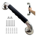 13Inch Bathroom Grab Rail, Anti-Slip Grab Bar Rail 304 Stainless Steel Shower Safety Handle Disability Aids Handrail for Kitchen Bedroom Bathtub Shower Steps
