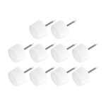 METALLIXITY Furniture Feet Nail (14mm/0.55in) 40Pcs, Plastic Round Thick Base Chair Glides Sliders - for Chairs Sofa Furniture Sliders Protector Pad, White