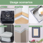 GORGECRAFT 6M Mildewproof Gap Tape 8mm Decorative Sealing Tape Self Adhesive Sealant Tile Edging Trim Waterproof Caulk Strip for Ceiling Stove Sink Wall Corner Baseboard Floor Decor, Silver - Image 2