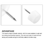METALLIXITY Furniture Feet Nail (14mm/0.55in) 40Pcs, Plastic Round Thick Base Chair Glides Sliders - for Chairs Sofa Furniture Sliders Protector Pad, White - Image 5