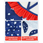 Gogokids Baby Girls Swimsuit Summer one-Piece Swimsuits Ruffle Swimwear with Straps 1-6 Years - Image 2