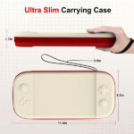 Slim Carrying Case for Nintendo Switch 2 Hard Travel Storage Bag with Game Card Slots – White & Red - Image 2