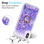 Mo-Somnus For iPhone XS Max Case Glitter [Free Tempered Glass Screen Protector], Flowing Liquid Floating Bling Shiny Sparkle Glitter Case Cover For iPhone XS Max 6.5" (Purple) - Image 3
