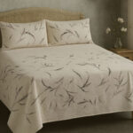 White Printed Cotton Satin Bedsheet – Premium King Size Bedding UK - Image 6